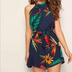 Tropical Print Romper
